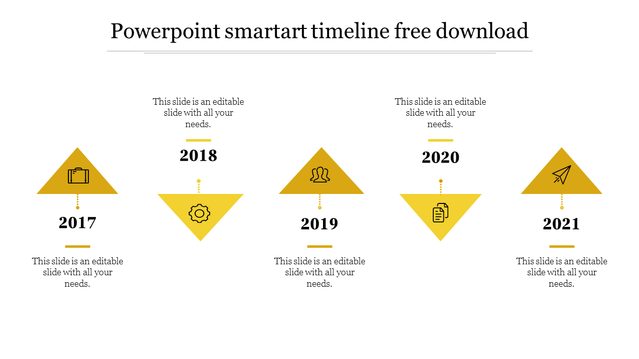 Free - Creative PowerPoint SmartArt Timeline Free Download